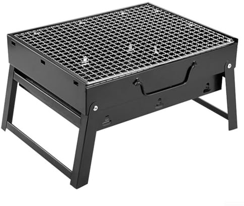 Parrilla de carbón portátil plegable estufa de barbacoa de acero inoxidable con ventilación de flujo de aire para camping, barbacoa, cocina de picnic al aire libre, equipo de parrilla de portón