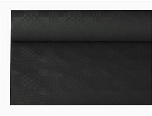 Papstar 11351 Papiertischtuch mit Damastprägung 8 m x 1,2 m, schwarz