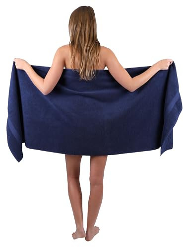 Betz Saunatuch XXL Badetuch Liegetuch Strandlaken Saunahandtuch Premium Frottee 100% Baumwolle Größe 70 x 200 cm Farbe dunkelblau