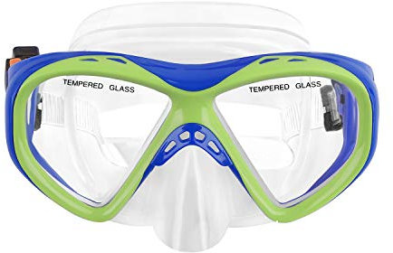 Kinder Schwimmbrille Taucherbrille UV Schutz & Anti-Fog Schwimmen Brille Schutzbrillen für Mädchen und Jungen, Verstellbares Silikonband (Grün und Blau)