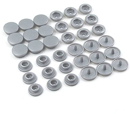 20 Sets T5 Resin Plastic Snaps Buttons Snap Fasteners Press Studs for Clothing DIY (23# Grey)