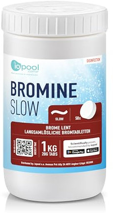 IOPOOL – Brome Spa Brome Piscine – Désinfection – Efficace Haute Température – Conseils sur l’Appli – 1kg