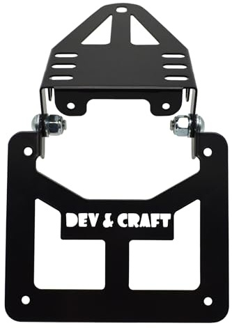 Portatarga Universale Pieghevole Verniciato di Nero 50 CC HM per Fantic Yamaha Valenti adattabile a qualsiasi Moto Motard Enduro con codino Stretto