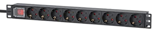Intellinet 19 9-fach Steckdosenleiste/PDU, Schutzkontakt, 1 HE, 715133