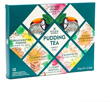 Pudding Flavour Tea Variety Pack | 6 Delicious Flavours (12 bags) including Victoria Sponge, Banoffee, Cherry Bakewell & More