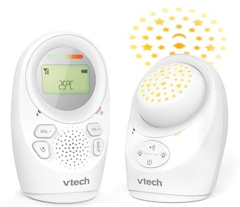 Vtech DM1212 Digitales Audio-Babyphon – DECT-Technologie, Gegensprechfunktion, Geräuschpegelanzeige, Temperatursensor, Sternenhimmel-Nachtlicht u. v. m. – Mit Eltern- und Babyeinheit