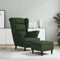 Fauteuil avec Repose Pied, Fauteuils Chaise de Salon Fauteuil Relax Relax avec Tabouret Fauteuil à Oreilles avec Tabouret Vert foncé Velours