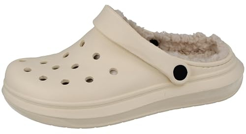 Yinka Shoes Ladies Fleece Lined Dual-Strap Clogs Stone 7