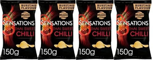Sensations Thai Sweet Chilli Sharing Crisps 4 x 150g,Discover the extraordinary flavour of Sensations crisps, made with specially selected potatoes and thicker cut for a satisfying crunch, Sensations