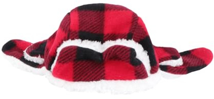 NESTINGHO Casquette Hiver pour Chien Peluche Douce Béret Chaud Coupe-Vent Unisexe Bonnet Animal de Compagnie Confortable et Décoratif Unique Noire et Rouge