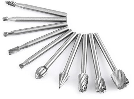 Odorkle 10-teiliges Single-Cut-Fräser-Set, Hochgeschwindigkeitsstahl-Holzbearbeitungswerkzeug Zum Schnitzen und Formen, Kompatibel mit Elektrischen und Pneumatischen Werkzeugen