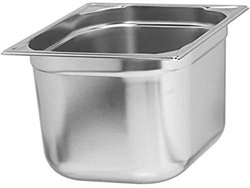 APS 81204 Récipient GN 1/2, récipient gastronorme en acier inoxydable/dimensions 265 x 325 mm/hauteur 100 cm/volume 6 litres