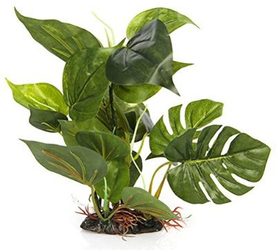CNZ® Aquarium Fish Tank Green Lifelike Underwater Plastic Plant Aquatic Water Grass Decor (Large, 13-inch)