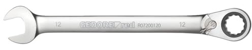 GEDORE röd spärrnyckel, omkopplingsbar, SW 11 mm, vinklad, platt, 12-kant, skiftnyckel, R07200110