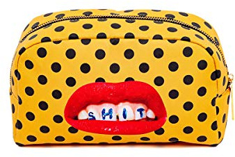 Skönhetsfodral stämpat i PU toalettpapper CM.23 x 8 x H13 Shit SELETTI, Flerfärgad, Jeden Rozmiar, Handbagage