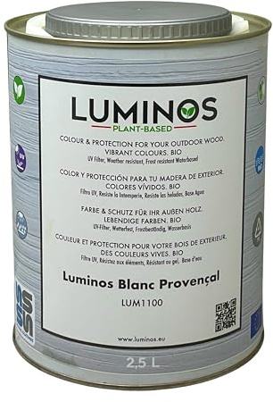 Luminos LUM1100 - Blanc PROVENÇAL - Water-Based Wood Stain Protector BIO - White 2,5L