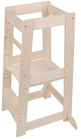 Selonis Lernturm Für Kinder Lernstuhl Küchenhelfer Montessori Zubehör KH-100X, Natürlich