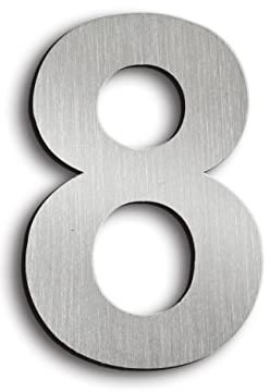 3in Mailbox Numbers brushed house number Stainless Steel House Numbers Adhesive House Number Stickers Door Number Address Numbers Door Plaques Address Numbers high 75mm/3in(silvery 8)