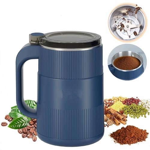 Electric Coffee & Spice Grinder, Household Small Powder Grinding Machine with Stainless Steel Blade, Coffee Bean/Dry Herb Mill, One-Touch Operation, Fast Grinding Machine for Nuts,Spice,Grains