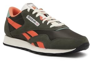 Reebok Klassiska nylonsneakers för män, jägare grön/pump orange/vintage chhalk, 43 EU, Hunter Green Pump Orange Vintage Chalk, 43 EU