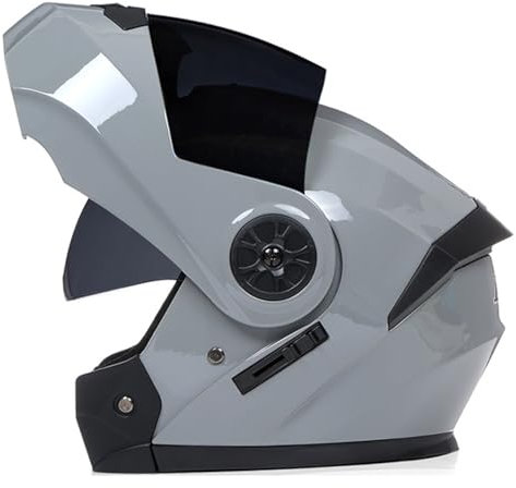 Casque Moto Adulte Homme Et Femme Flip Up Casque Moto Modulable Homologué ECE avec Double Visière Casque Scooter pour Locomotive Casque Integral Modulable G2,M=57-58CM