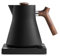Fellow Corvo EKG Electric Tea Kettle - Pour Over Coffee & Tea Pot - Temperature Control & Built-In Timer - Matte Black, Walnut Handle - 0.9 Liter (220v, Type G Plug)