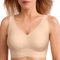 JoliComfy Bras for Women Push Up Bra Seamless Non Wired Bralette Wireless Support Bra w Extender(Nude,L)