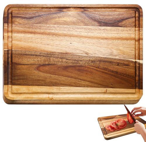 Tagliere in legno di acacia, cucina in legno, 40 x 30 x 2 cm, taglieri in legno, tagliere in legno, tagliere da portata come tagliere e servire per cucina e gastro