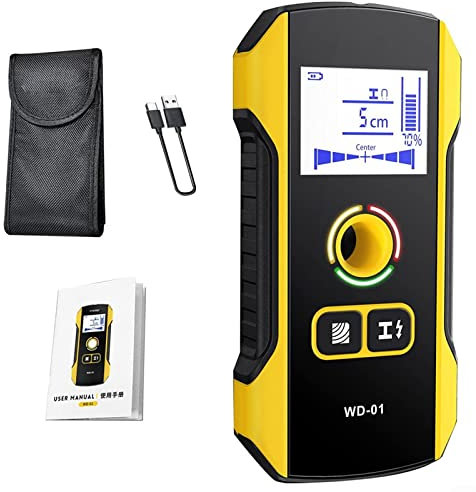 WD-01 Détecteur mural multifonction pour trouver des blocs de bois/métaux/câble, outil pour percer en toute sécurité, rechargeable