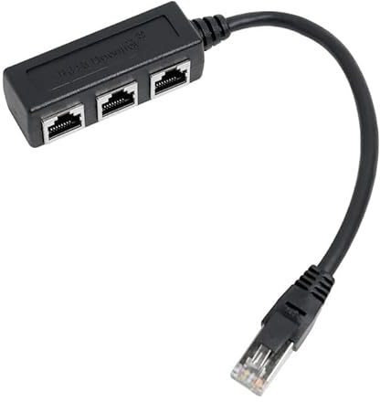 Azlanway - Distribuidor RJ45 (1 macho a 3 hembras, divisor RJ45, para cable Ethernet, adaptador LAN, puerto adaptador de red para Cat5, Cat5e, Cat6, Cat7, para router, módem