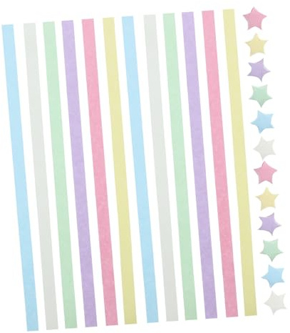 Housoutil 540 piezas Tiras de Papel Origami Estrella Doble Cara Gradiente Colores Pastel para Manualidades DIY Decoración y Scrapbook Creativo