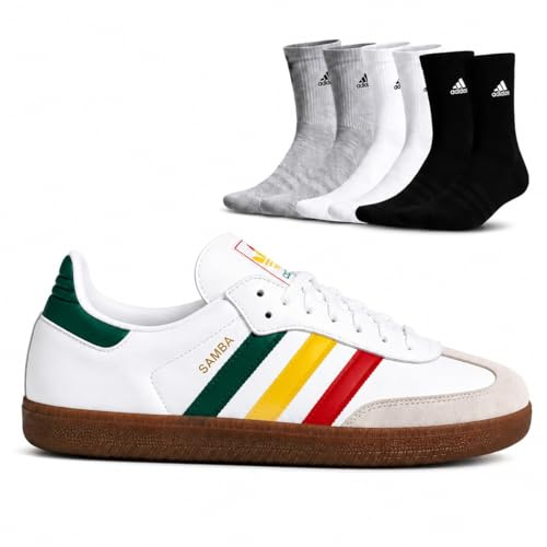 adidas Samba OG Rasta Trainers for Men & Women Samba Originals Lifestyle Trainers | Classic Retro Low Top Fashion Trainers