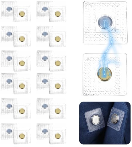 48 Pcs Hidden Magnetic Snap for Sewing, 1.18 in Sewing Magnets for Handbags & Clothing, Fabric Magnets for DIY Crafts, PVC Strong Snap Buttons Gold/Silver 24 Pairs