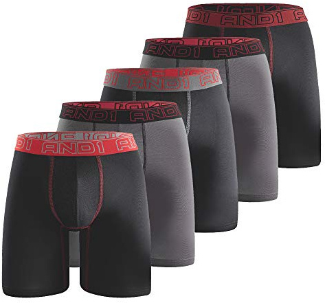 AND1 Sport boxershorts, 5-pack underkläder, herrkalsonger, retroshorts herr, boxers, kalsonger, sportunderkläder, retrounderkläder, Stil 1, L