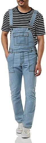 Enzo Men's EZD390 VEN Denim Dungarees Overalls, Bleu, 46
