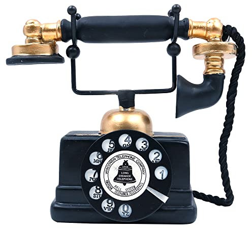 CENPEK Telefono Antico Creativo Retro Decorativo in Resina Rotante Decorazione