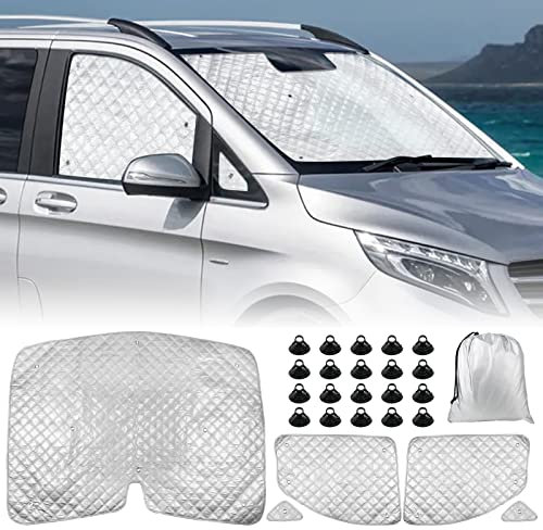 Parasol del Parabrisas Automóvil Reemplazo para Mercedes-Benz Vito W447 / Viano 2014-2022 5 Piezas, Cabina del Conductor, Cubierta de Parasol Automóvil, Parasol Plegable Forro Negro