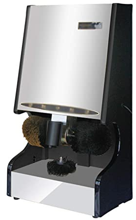 Electric Shoe Polisher, Automatic Induction Dust Removal Treatment Shoes Cleaning Brush Kit Suitable for Hotel Entrance Hall Sales Center Club,Double Motor (Dragon Claw Black) (Silver)