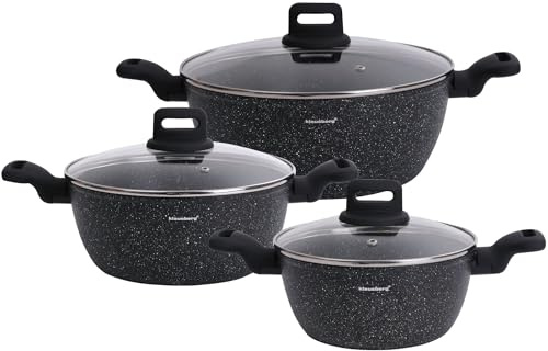 6-teiliges Marmoriertes Antihaft-Topfset Kochtopfset Töpfe Set KLAUSBERG KB-7673