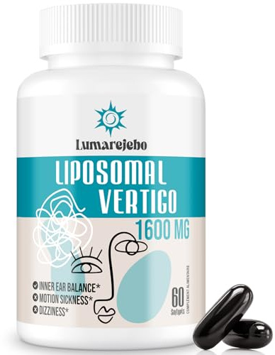 Lumarejebo Liposomal Vertigo Softgel 1600 Mg, Suplemento de Equilibrio del Oído Interno Con Extracto de Jengibre y Ginkgo, Alivia el Mareo y los Mareos, 60 Cápsulas Blandas (60 Unidad (Paquete de 1))