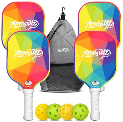 Amoswiz USAPA Approved Fiberglass Pickleball Paddles