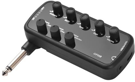 WALFRONT Amplificatore per Chitarra Mini Amp Amplificatore per Cuffie Portatile con Tre Simulazioni di Altoparlanti e Registrazione USB per Chitarristi Elettrici (Chitarra)