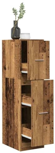 Frdhee Armoire de ménage multi-usages - Aspect bois vieilli - 30 x 41 x 118 cm - Pour bureau, garage - Peut être installée rapidement - Design moderne