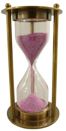 Stundenglas, Glasenuhr, Sanduhr, Fünf Minuten Glasenuhr, Messing poliert
