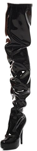 Kassiopeya Crotch Plateau Overknee High Heels Black, Red or White Black Size: 9