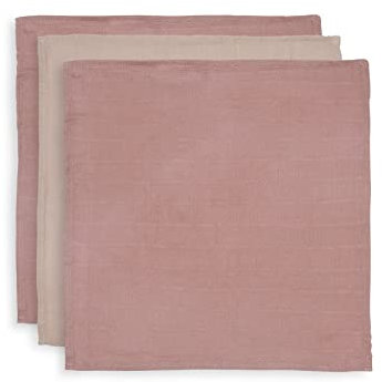 Jollein Chiffon à Bouche Hydrophile en Bambou 3-Pièces, 31 cm Longueur x 31 cm Largeur, Rose Pâle