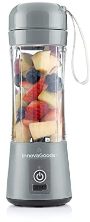 InnovaGoods® Batidora de vaso portátil, licuadora de 380 ml de capacidad y 17000 r.p.m., Batidora ideal para Smoothie Maker, detox, zumos natuales y batidos.