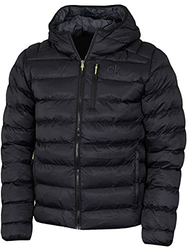Calvin Klein Hombre San Gabriel tejido jacquard acolchado - Negro/Lime - XL