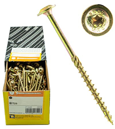 Flat Head Screws with ETA Chipboard Screws Wood Screws TORX Turbo Thread Rafter Screws 5 x 50 mm Pack of 200
