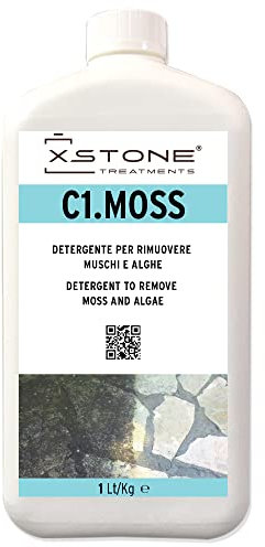 Detergente para ELIMINAR MUSGOS, MOHO, Líquenes, Algas en Fachadas, Muros, Monumentos, Estatuas en piedra natural, etc. 1 litro